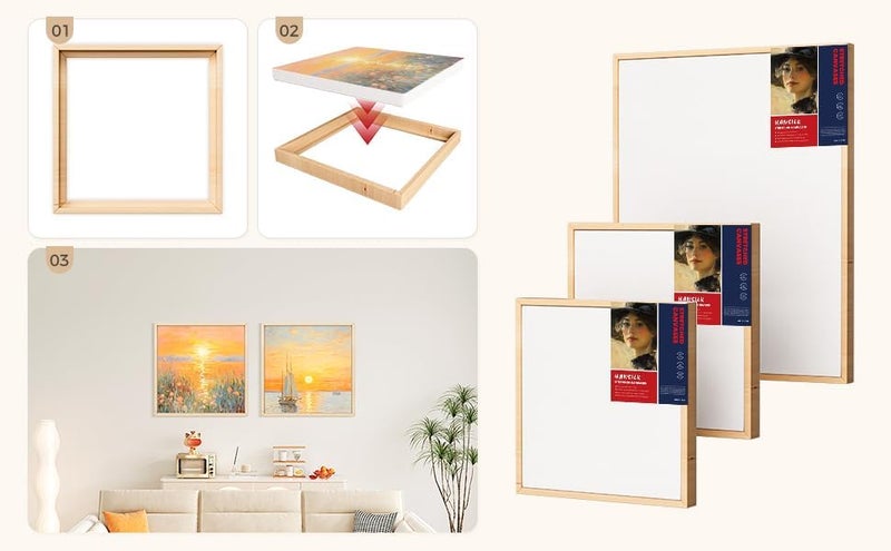 HANSILK 3pk Blank Framed Canvas Wall Art - Premium White Canvas for DIY Art and Custom Painting-Christmas Wall Deco(16 * 20-3) - Image 5
